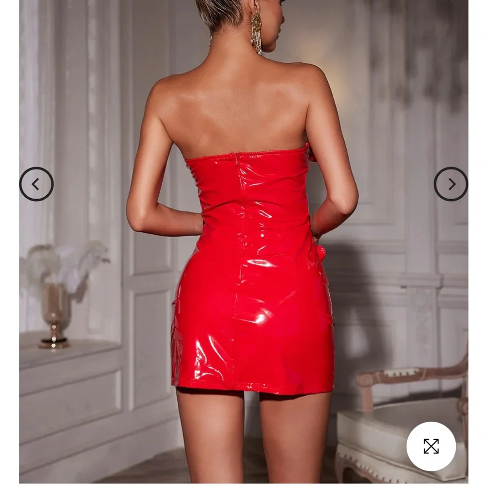 Brand new Red Patent Mini Dress with Heart Accents from Mew Mews - Picture 5 of 5